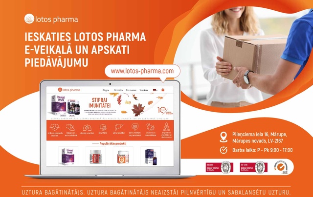 Inovatīvi farmācijas oriģinālprodukti no Latvijas farmācijas uzņēmuma Lotos Pharma!